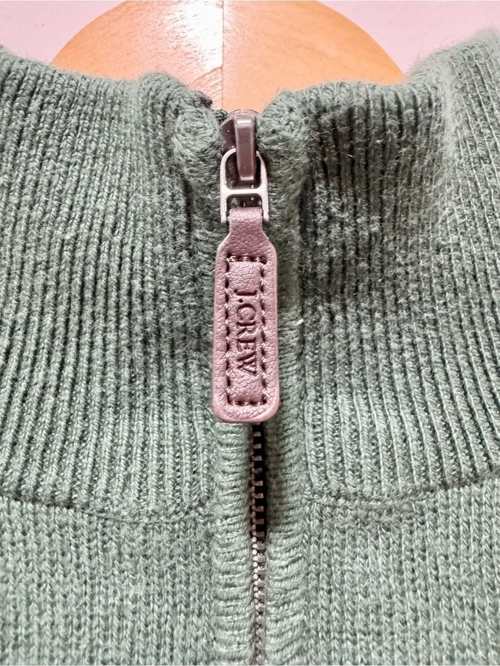 J.Crew Green 100% Cotton Quarter-Zip Mock Neck Pullover Sweater Size Men's XL